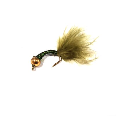 Stillwater Frosted Olive MPS Damsel Gold Bead - Dozen